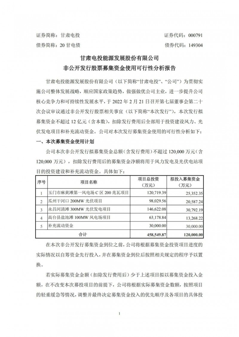 甘肃电投拟定增募资12亿“加码”光伏发电项目！