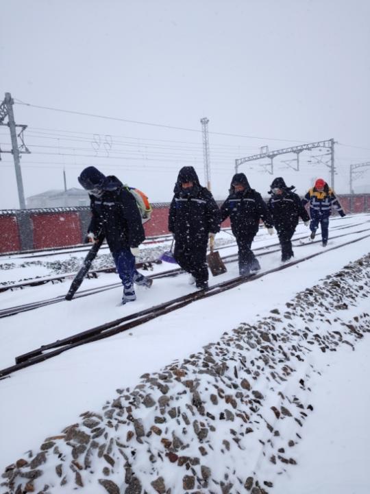 哈尔滨供电段雪中巡视保障行车供电安全