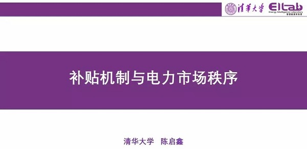 清华大学陈启鑫：补贴机制与电力市场秩序